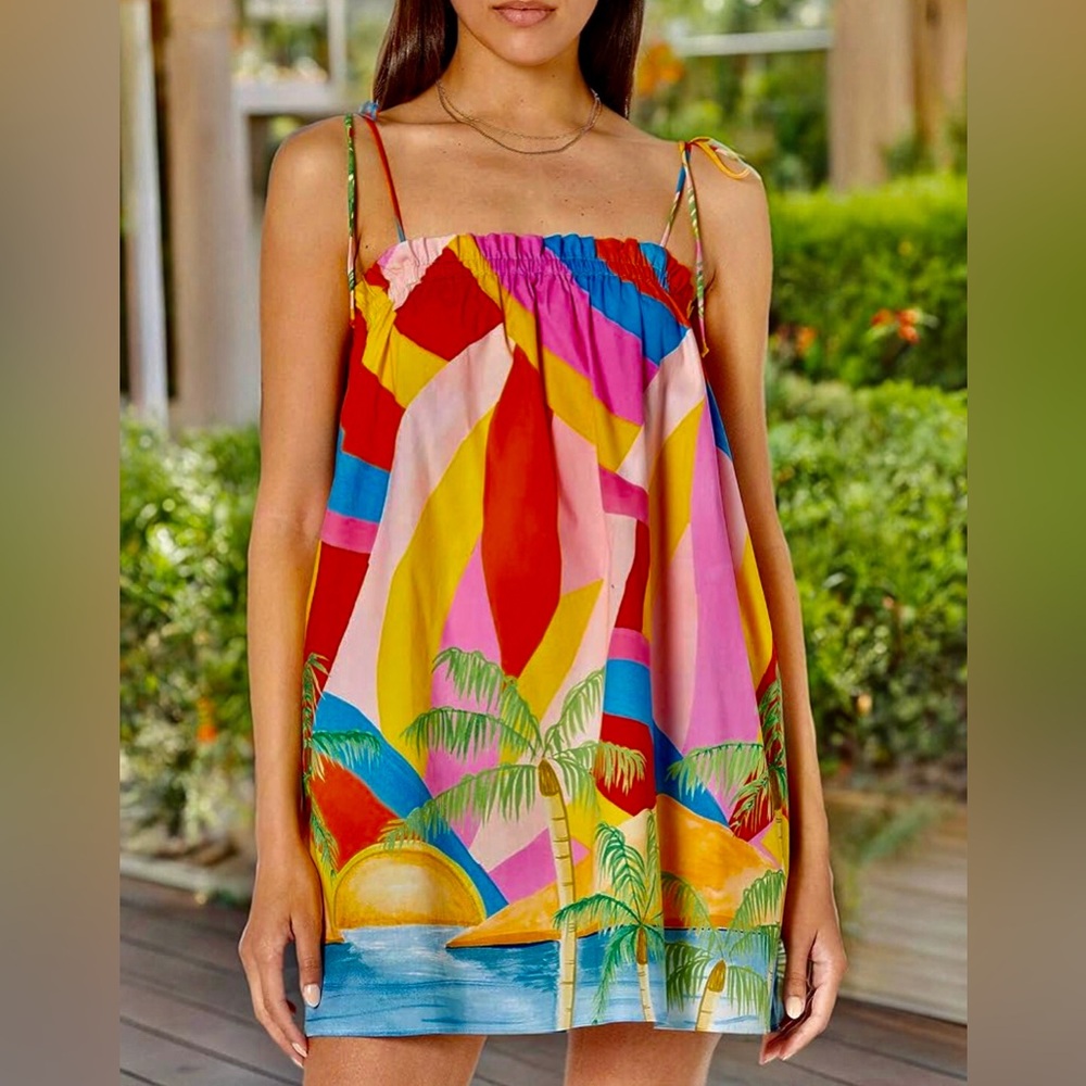 Show Me Your MuMu Tropical Striped Mini Dress